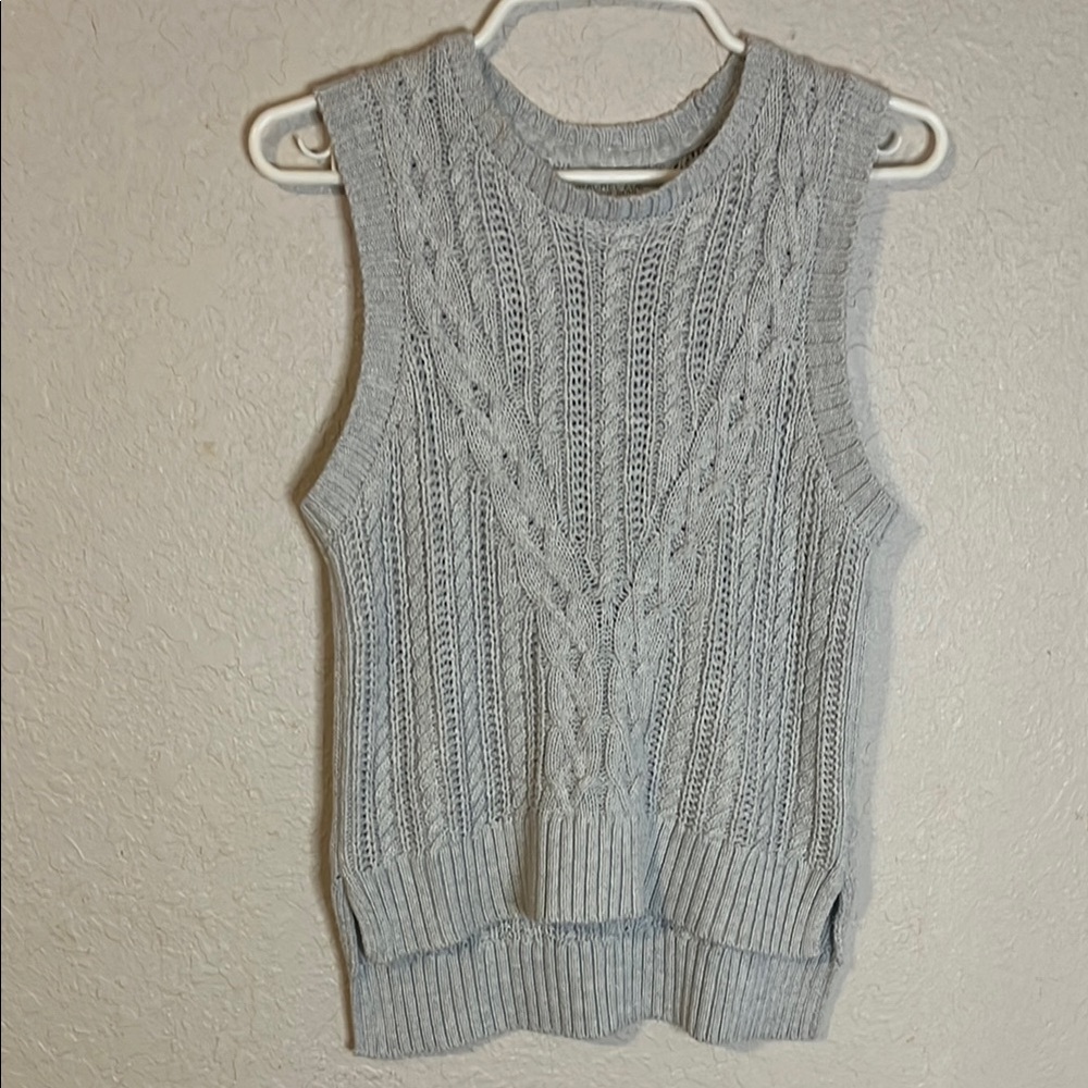 Gray Cable Knit RACHEL ZOE  Sleeveless Sweater